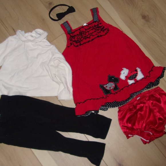 🌟 BUNDLE Size 24m 24  m baby girls set LOT pants christmas shirt outfit dress - Picture 3 of 5